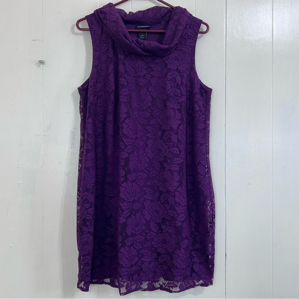 Lane Bryant Dress Size 14 Cocktail Office Purple Lace Knee Dress Size 14